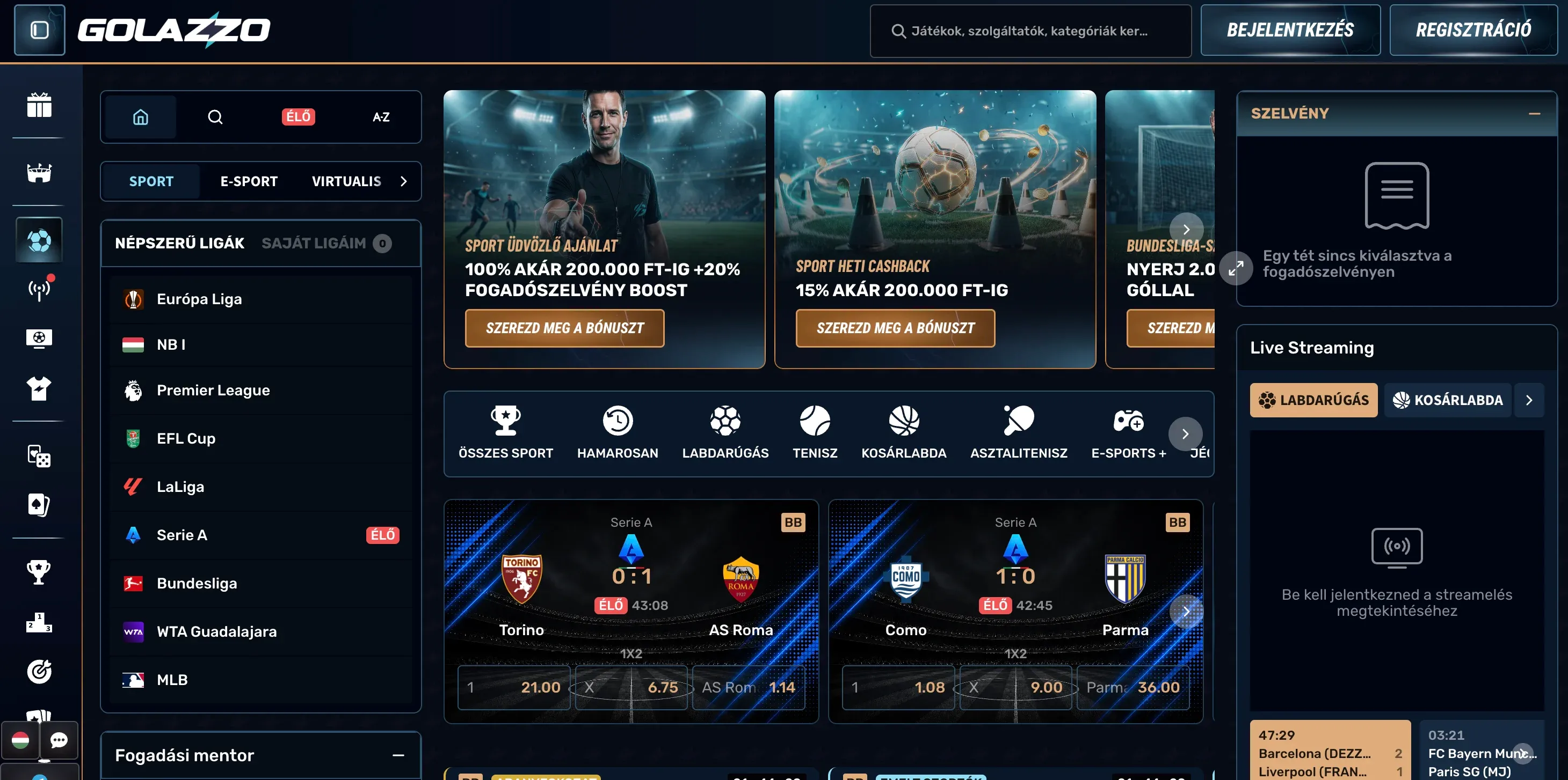 Sportfogadás a Golazzo